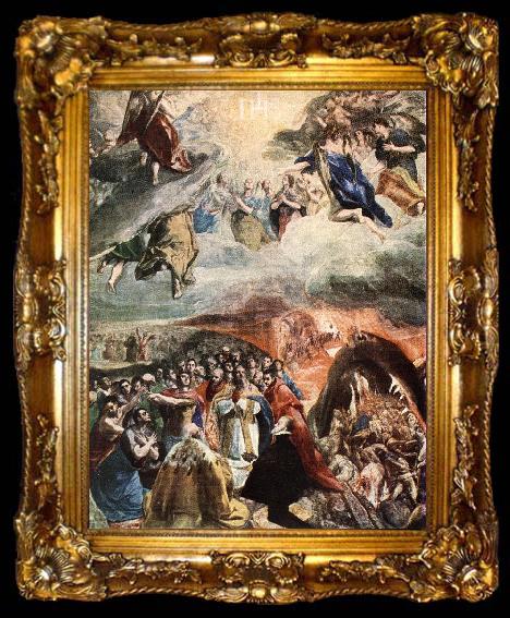 framed  GRECO, El Adoration of the Name of Jesus (Dream of Philip II) dfh, ta009-2